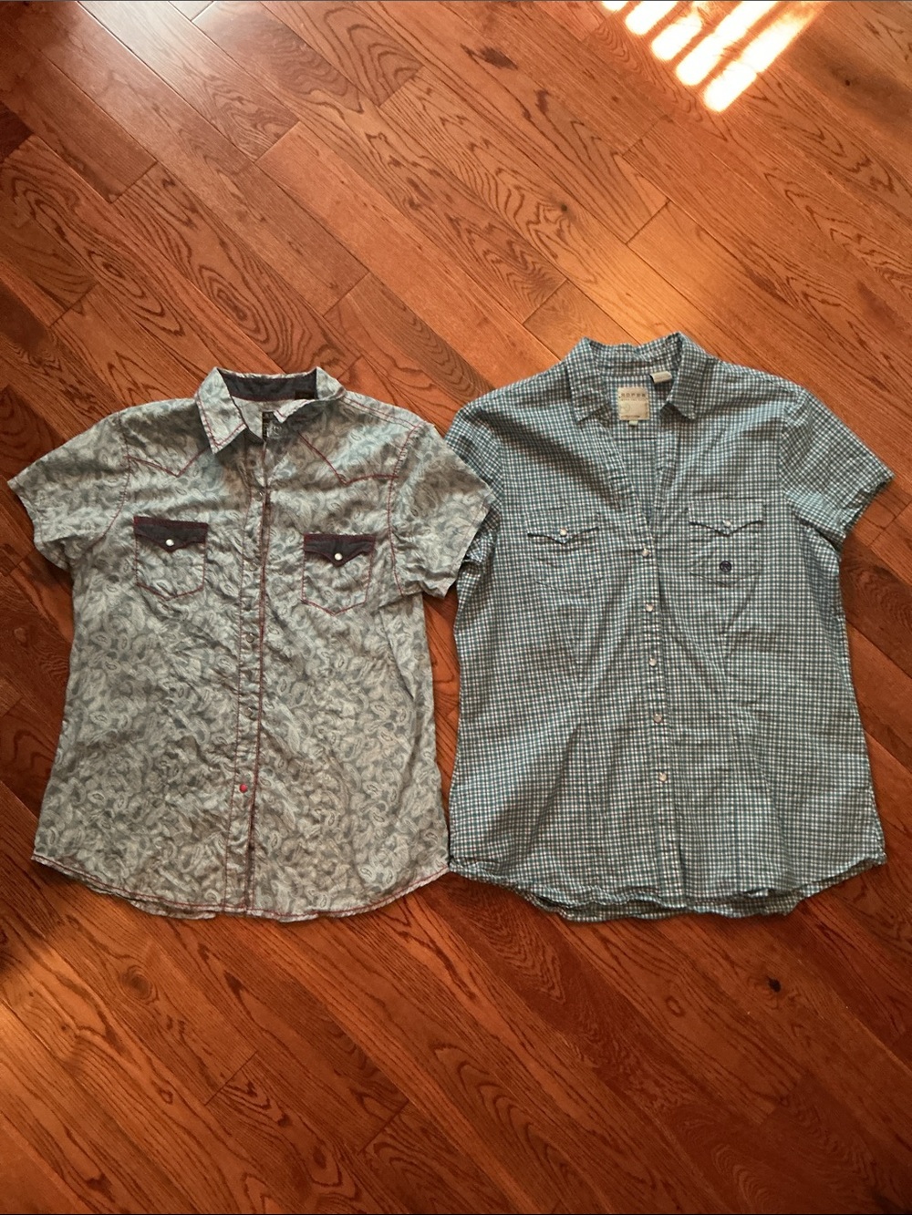 Two Women's Roper Western Shirts L & XL